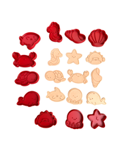 Load image into Gallery viewer, Sea Creatures  Cookie Cutter Stamp Sea Horse Shark Octopus Clam Starfish Crab Shell Whale Turtle Urchin