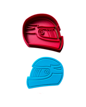 Load image into Gallery viewer, Racing Cookie Cutter Stamp Helmet Tire Flag