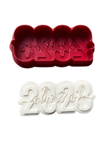 Load image into Gallery viewer, Congratulations cookie cutter Class of 2023 cookie debosser raised stamp graduation cap