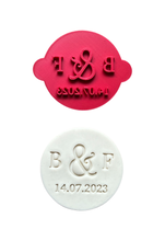 Load image into Gallery viewer, Custom Wedding Cookie Cutter Stamp Inital names date