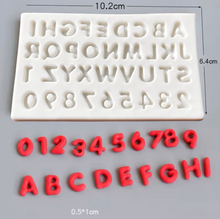 Load image into Gallery viewer, Mini Alphabet Number Silicone Mould cupcakes