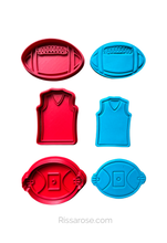 Load image into Gallery viewer, AFL footy cookie cutter oval ball sport ground Top clothes Personalised name