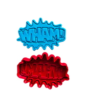 Load image into Gallery viewer, Sound effect cookie cutters and stamps - Boom Wham Bang Pow Zap Wow