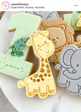 Load image into Gallery viewer, Safari theme animals cookie cutter fondant embosser - Zoo Lion Elephant Zebra Monkey Hippo Giraffe Jungle animal