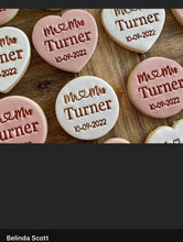 Load image into Gallery viewer, Customised Wedding cookie stamp - Mr &amp; Mrs Name Date
