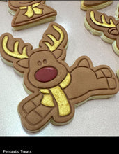 Load image into Gallery viewer, Rudolph Cookie Cutter Stamp Christmas Red Nose Reindeer PYO cookie