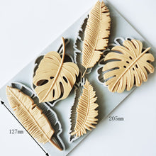 Load image into Gallery viewer, monstera fola silicon mould tropical leaves fern feather cake decoration tools resin mould