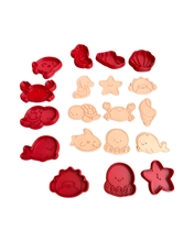 Load image into Gallery viewer, Sea Creatures  Cookie Cutter Stamp Sea Horse Shark Octopus Clam Starfish Crab Shell Whale Turtle Urchin