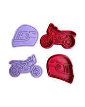 Load image into Gallery viewer, Motorbike Cookie Cutter Stamp glove Classic Race Dirt bike MotoGP Sport Bike trophy Cruiser Off-Road