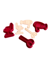 Load image into Gallery viewer, Hair Salon Cookie Cutter Stamp Scissors Blower Brush Comb Chair Iron