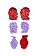 Load image into Gallery viewer, Princess Characters Cookie Cutter Stamp Anna Elsa Olaf
