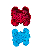 Load image into Gallery viewer, Sound effect cookie cutters and stamps - Boom Wham Bang Pow Zap Wow