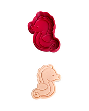 Load image into Gallery viewer, Sea Creatures  Cookie Cutter Stamp Sea Horse Shark Octopus Clam Starfish Crab Shell Whale Turtle Urchin