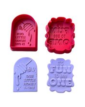 Load image into Gallery viewer, 1st Birthday Honey theme Cookie Cutter Stamp fun to bee one