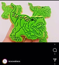 Load and play video in Gallery viewer, Dinosaurs cookie cutter stamp T-Rex realistic scary
