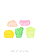 Load image into Gallery viewer, Fast Food Cookie Cutter Stamp Taco Hotdog Burger Soda Fries