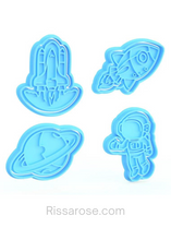 Load image into Gallery viewer, Space Cookie Elements Cutter Stamp Space Rocket Space Ship Planet Astronaut