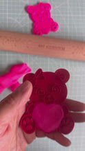 Load and play video in Gallery viewer, Panda Bear with Heart Cookie Cutter Stamp Valentines day
