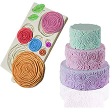 Load image into Gallery viewer, assorted rosette ruffle xl silicone moulds- wedding floral cakes - flower silicone mould