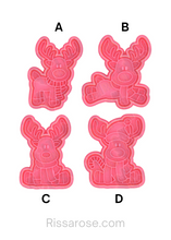 Load image into Gallery viewer, Rudolph Cookie Cutter Stamp Christmas Red Nose Reindeer PYO cookie