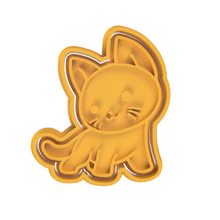 Load image into Gallery viewer, Cute Cat Cookie Cutter Stamp