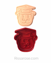 Load image into Gallery viewer, Graduation Bear Cookie Cutter Stamp Graduation Owl Lamb