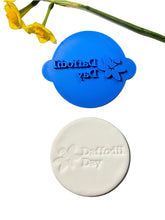 Load image into Gallery viewer, daffodil day cookie stamp and cutter- cancer council - daffodil and cancer ribbon daffodil day stamp
