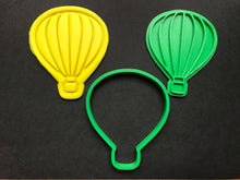 Load image into Gallery viewer, hot air balloon rocket space ship helicopter cookie cutter and stamp hot air balloon
