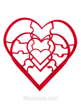 Load image into Gallery viewer, valentine's day cookie cutter stamp love heart puzzle conversation messages