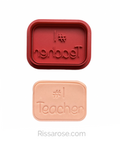 Load image into Gallery viewer, Teacher Set Cookie Cutter Stamp Crayon Pencil Glue Ruler Apple #1 Teacher Thanks