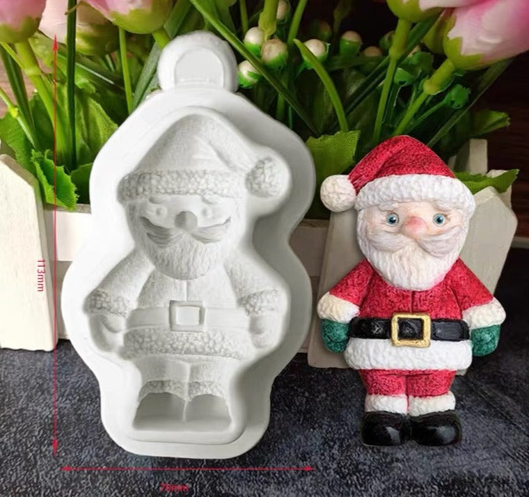 Christmas Characters Silicone Mould Cake Fondant Sugarcraft Soap Santa Snowman Reindeer Elf