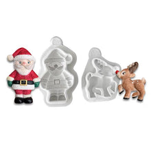 Load image into Gallery viewer, Christmas Characters Silicone Mould Cake Fondant Sugarcraft Soap Santa Snowman Reindeer Elf