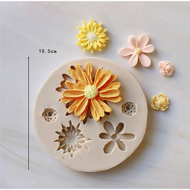 Daisy Sunflower Silicone Mould Cake Fondant Sugarcraft Soap