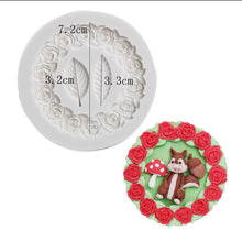 Load image into Gallery viewer, Rose Wreath Silicone Mould Cake Fondant Sugarcraft Soap Garden Theme
