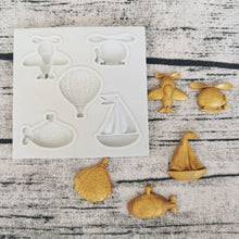 Load image into Gallery viewer, Airplane Boat Silicone Mould Cake Fondant Sugarcraft Soap Transportation Theme