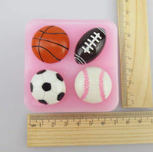 Load image into Gallery viewer, Sports Ball Silicone Mould Cake Fondant Sugarcraft Soap Gaming Theme