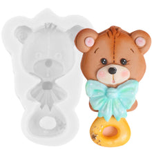 Load image into Gallery viewer, Bear Rattle Silicone Mould Cake Fondant Sugarcraft Soap Gender Reveal Theme