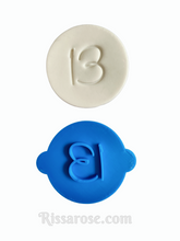 Load image into Gallery viewer, number 13 thirteen #official teenager cookie stamp 13th birthday embosser