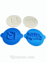 Load image into Gallery viewer, number 13 thirteen #official teenager cookie stamp 13th birthday embosser