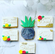 Load image into Gallery viewer, affirmation cookie stamps -you are strong brave loved kind beautiful unique creativity intelligent