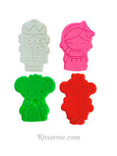 Load image into Gallery viewer, nutcracker characters christmas cookie cutter stamp- clara,sugarplum fairy & the mouse king all 4