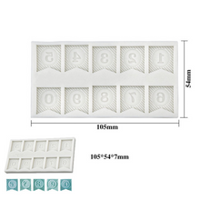 Load image into Gallery viewer, bunting flag banner alphabet number silicone mould