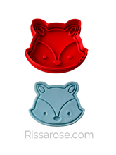 Load image into Gallery viewer, Woodland animal Cookie Cutter Stamp Deer Fox Raccoon Rabbit Safari Jungle