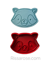 Load image into Gallery viewer, Woodland animal Cookie Cutter Stamp Deer Fox Raccoon Rabbit Safari Jungle