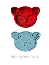 Load image into Gallery viewer, Woodland animal Cookie Cutter Stamp Deer Fox Raccoon Rabbit Safari Jungle