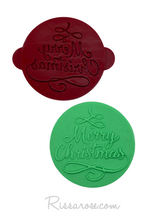 Load image into Gallery viewer, merry christmas cookie debosser popped stamp merry christmas