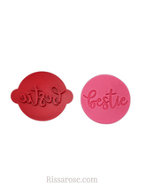 Load image into Gallery viewer, miss you bestie besties cookie stamp fondant embosser lockdown bestie