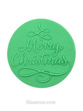 Load image into Gallery viewer, merry christmas happy birthday thank you oh babay cookie debosser fondant package biscuit pastry cutter fondant mold baking tools merry christmas