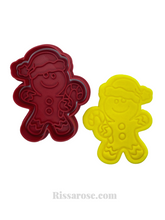 Load image into Gallery viewer, christmas gingerbread man cookie cutter cookie cutter stamp diy tools clay soap xmas gingerbread men