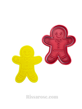 Load image into Gallery viewer, christmas gingerbread man cookie cutter boy girl cookie cutter stamp diy tools clay soap gingerbread man